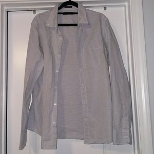 Light blue and white stripe casual button down